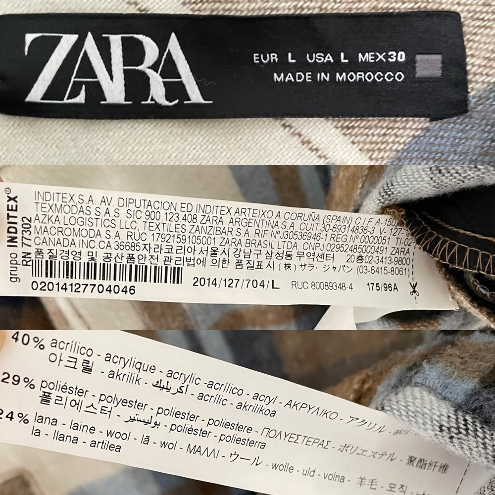 Zara Brown and Blue Plaid Button Down Jacket - Picture 6 of 7